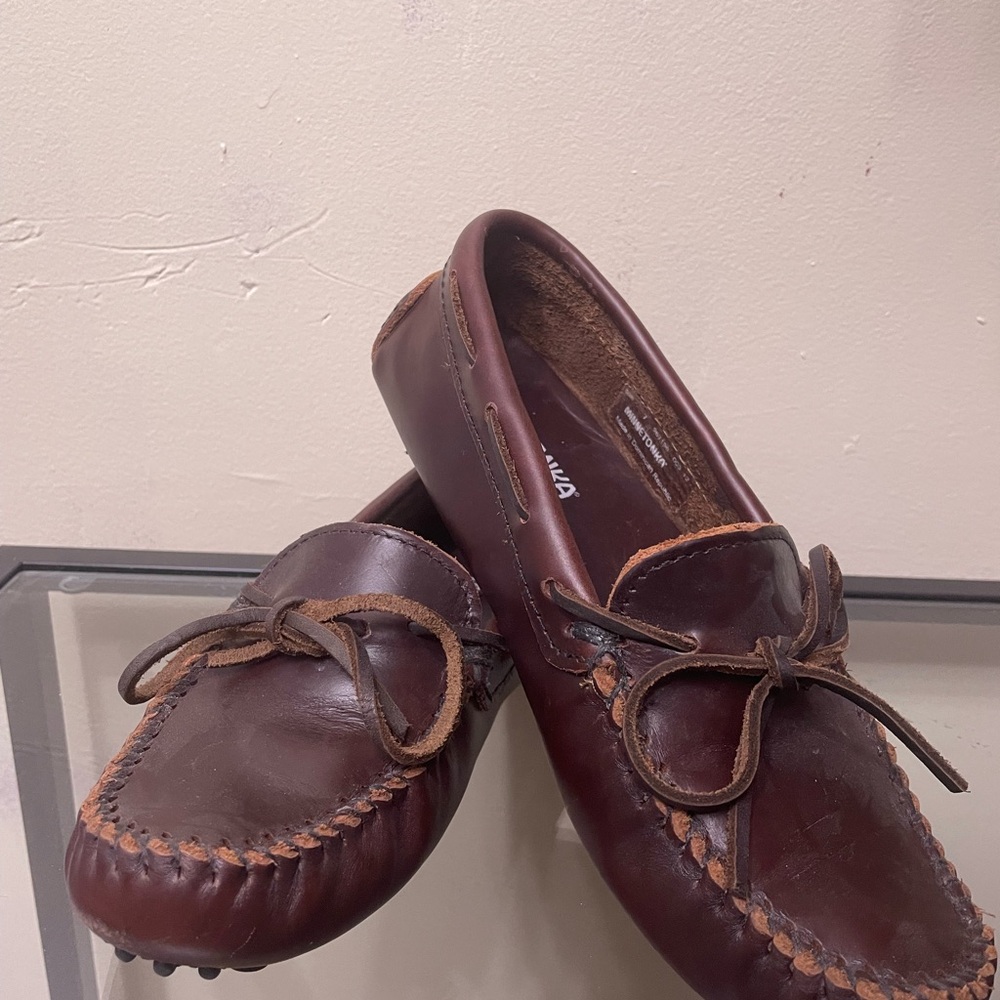 Minnetonka Dark Brown Leather Moccasins